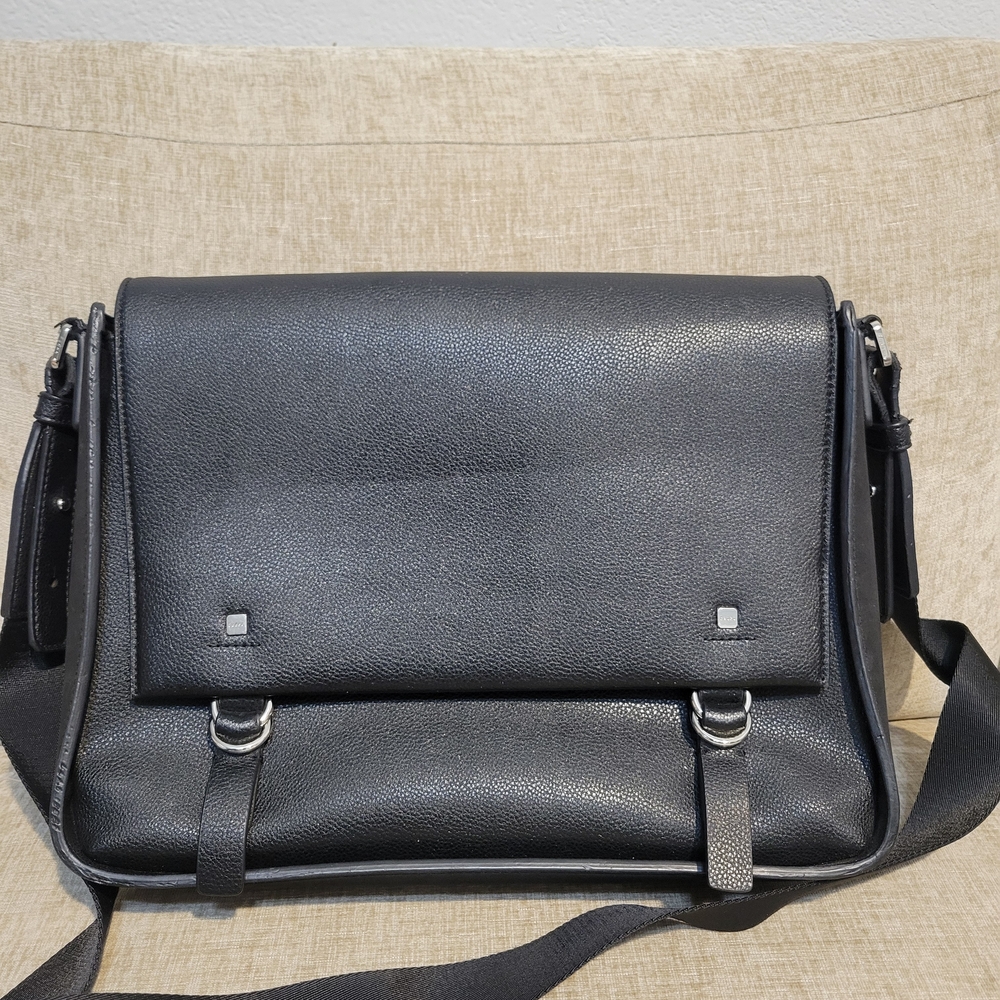 PEDRO Black Genuine Leather Briefcase Bag